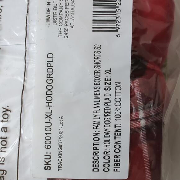 NWT The Company Store Men's Boxer Shorts 2 Pk XL Christmas Holiday Dog Red Plaid - Picture 2 of 4